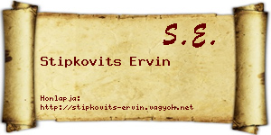 Stipkovits Ervin névjegykártya