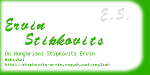 ervin stipkovits business card